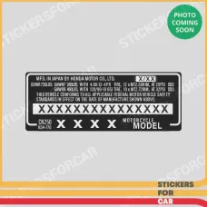 Honda CN250 Motorcycle VIN ID Custom Decal Sticker