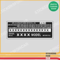 Motorcycle CRF450L VIN ID Custom Decal Sticker