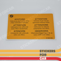 BMW Air Filter Cover Sticker Decal in E38 - 8368684