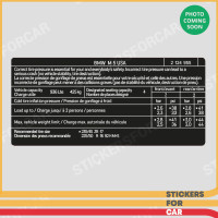 BMW M5 Tire Pressure Sticker USA - 2124955
