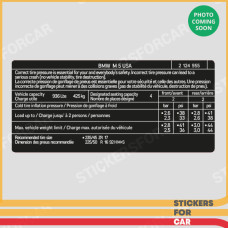 BMW M5 Tire Pressure Sticker USA - 2124955