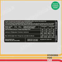 BMW Tire Pressure Sticker E36 M3 USA - 2228796