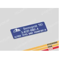 ATE Bremsgerät T51 Blue Decal Sticker - 3612703014