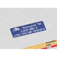 ATE Bremsgerät T51 Blue Decal Sticker - 3612703014