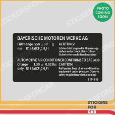 BMW Air Conditioner Label Sticker 9174633