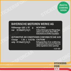 BMW Air Conditioner Label Sticker 9231859