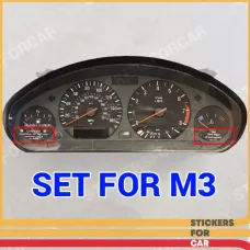 BMW Speedometer M3 E36 USA Gasoline 91 AKI, Oil Level Stickers