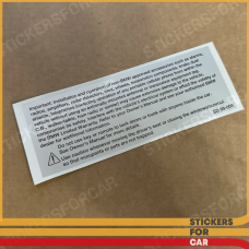 BMW Manual Info Sticker - SD89008