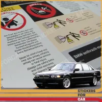 BMW E38 - 18 DECALS STICKERS SET RESTORATION AUFKLEBER