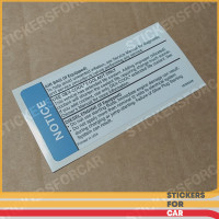 Notice Coolant Only Sticker Replica 15150239