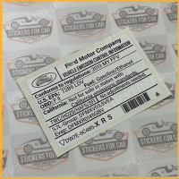 Ford Mustang USA Emission Sticker DW7E-9C485-XRS