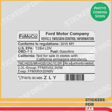 Ford Emission Sticker FW7E-9C485-ZLY