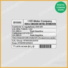 Ford Mustang USA Emission Sticker LW7E-9C485-DLD