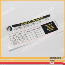 Tire Pressure Sticker - 4t0010546K 