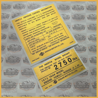 Datsun 240Z 1973 Emission and Weight Decal Sticker 14805 14808 N3300