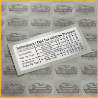 Tyre Pressure Sticker Decal 113000257A
